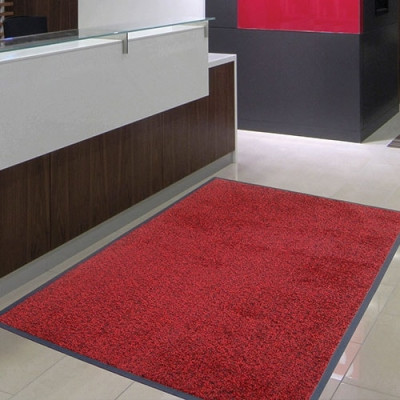 Thảm Chùi Chân chống trượt đế cao su trải sảnh 120cm x180cm - Đỏ đun & Xám đen