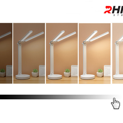 Đèn học LED 3 ánh sáng bảo vệ mắt chống cận cảm ứng Rhino L205, tích điện đa năng làm việc, để bàn học - Hàng chính hãng