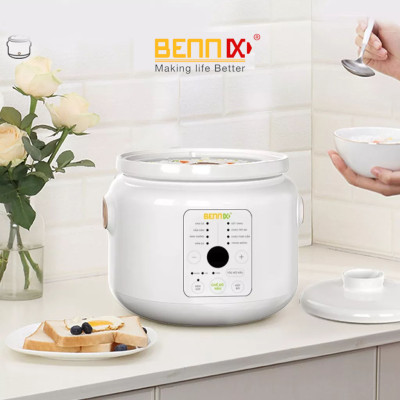 Nồi nấu cháo chậm điện tử Bennix BN-30SLC - Dung tích 3 lít - 8 chức năng - 3 tốc độ nấu - Hàng chính hãng