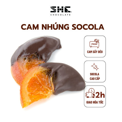 Cam nhúng socola - Hũ thủy tinh100g - SHE Chocolate - Bổ sung năng lượng, đa dạng vị giác. Quà tặng sức khỏe, quà tặng người thân, dịp lễ, thích hợp ăn vặt