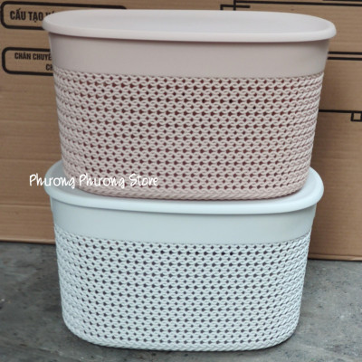 Giỏ Đựng Đồ kiểu Dáng Ô Van có nắp đậy Hàn Quốc 