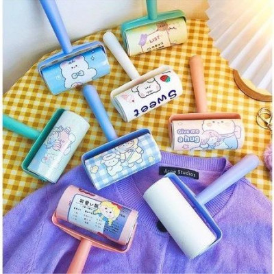 Cây Lăn Bụi Làm Sạch Quần Áo Ga Giường Sofa Lông Chó Mèo Kèm 6 Lõi Lăn Bụi Giao Màu Ngẫu Nhiên