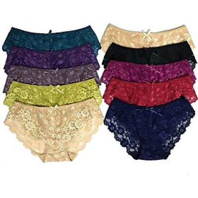 Bộ 10 Quần Chip Đồ Lót Ren Nữ - Nhiều Màu (Free Size)