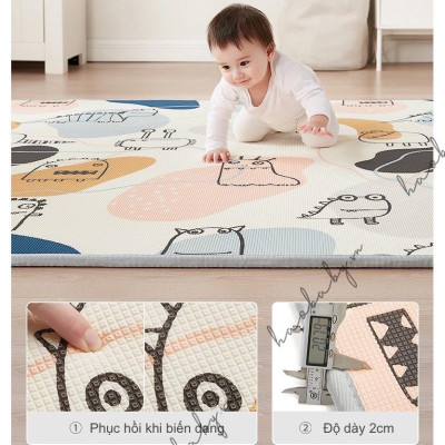 Thảm Chơi Cho Bé Thảm Xốp Cuộn Umoo Trải Sàn Cho Bé Nằm Tập Bò