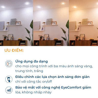 Bộ đèn PHILIPS Âm Trần MESON đổi màu ánh sáng (vàng, trung tính, trắng)