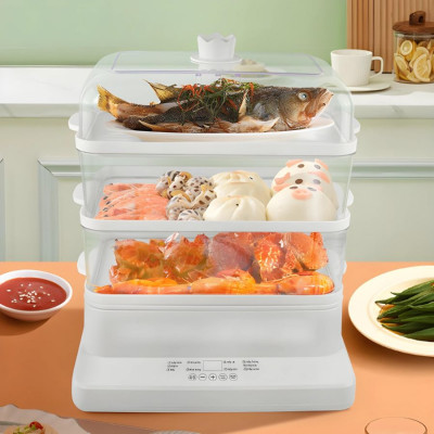 Nồi hấp hơi nước 3 tầng 24L Mishio MK384 800W - Hàng chính hãng