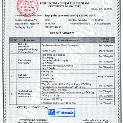 TPBVSK Viên Uống Dạ Dày Vị Khang Ninh - Hỗ trợ giảm acid dịch vị, giúp bảo vệ niêm mạc dạ dày - Hỗ trợ giảm nguy cơ viêm loét dạ dày tá tràng - Hộp 30 viên