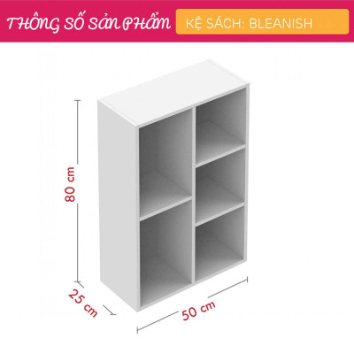 Giá sách bằng gỗ đẹp nhỏ gọn SMLIFE Bleanish