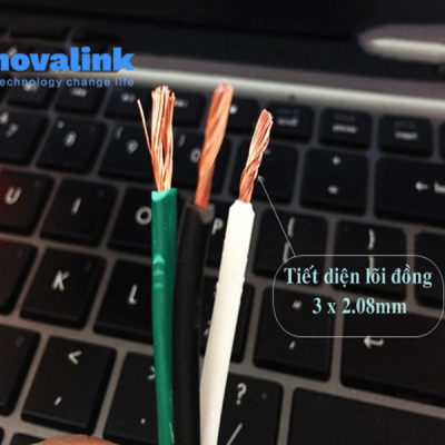 Dây nguồn C19 Novalink NV-54006A cao cấp - Chuẩn 15A/220V - Chuyên dùng cho UPS, Server, PDU (Đủ loại dài: 1.5m/2m/3m) - Hàng chính hãng