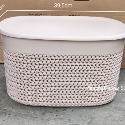 Giỏ Đựng Đồ kiểu Dáng Ô Van có nắp đậy Hàn Quốc 