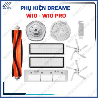 Phụ kiện cho khăn, chổi cạnh, chổi chính, chổi giữa, lọc bụi, Robot hút bụi lau nhà Dreame W10, W10 Pro
