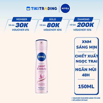 Xịt Ngăn Mùi NIVEA Pearl&Beauty Dưỡng Sáng Da Ngọc Trai (150 ml) - 83731