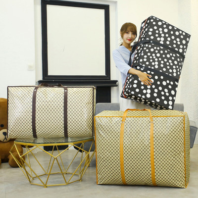 Túi Bạt Size Lớn Chống Thấm Đựng Chăn, Quần Áo Đa Năng Có Khóa Kéo Tiện Lợi - Giao Hoa Văn Ngẫu Nhiên