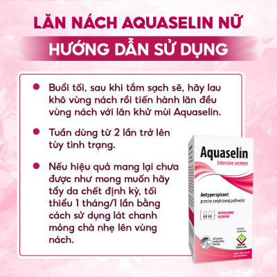 Combo 2 Lăn Khử Mùi AQUASELIN Intensive Women Không Thâm Nách Giảm Mồ Hôi - Dung Tích 50ml