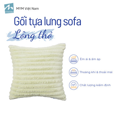 Gối Tựa Lưng, Trang Trí Sofa Chất Liệu Lông Thỏ Mềm Mại 45x45cm