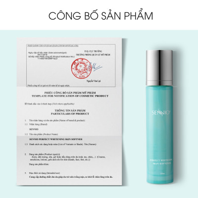 Nước hoa hồng se khít lỗ chân lông Sennio Perfect Whitening Skin Softner cấp ẩm tái tạo và phục hồi da 120ml SNO 827