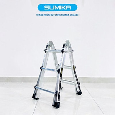 Thang nhôm chữ A rút lồng SUMIKA SKM403 - Chữ A cao nhất 1.4m, chữ I cao nhất 3.0m