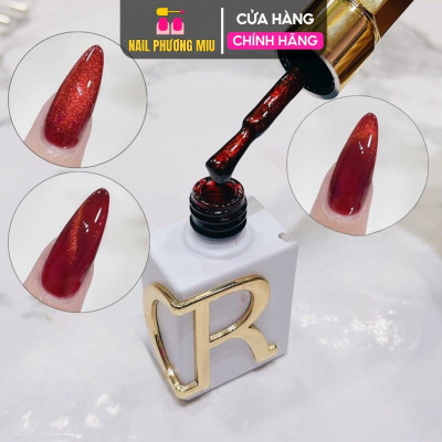 Sơn Gel Mắt Mèo Kim Cương Đỏ CR Cao Cấp 15ml Nhũ Tuyết Siêu Mịn CR01 Làm Nail Ánh Mắt Mèo màu Đỏ đô 9D Dùng Nam Châm Hút Siêu Sáng