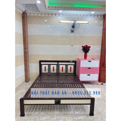 GIƯỜNG SẮT - HỘP GIẢ GỖ HIỆN ĐẠI TRẺ TRUNG 1M6X2M