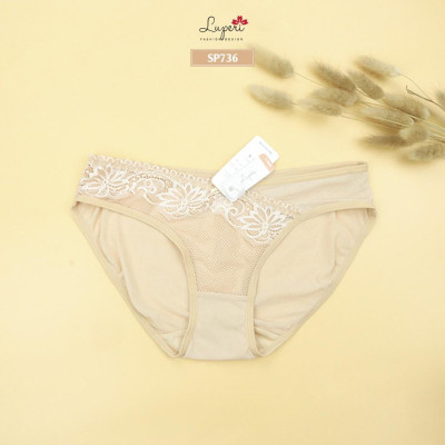 Quần Lót Nữ Ren Họa Tiết Nổi Phối Lưới Cạp Vừa LUPERI LU3QL736 Dáng Bikini Mềm Mịn Co Giãn Không Lằn Mông Khử Mùi