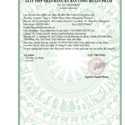[Hộp 100 Viên] Viên Uống VACOMIN HEVIT Bổ Sung Sắt (Fe) Cho Người Có Nguy Cơ Thiếu Máu | Kết Hợp Acid Folic, Vitamin C, E, B6 - SHINPOONG PHARMA