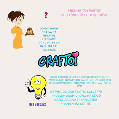 KIM NHỰA Bộ Thủ Công Trẻ Tự Làm Thú Bông 5+ LAMA NACHOS Craftoi Felt Sewing toy prepunched holes plastic needle