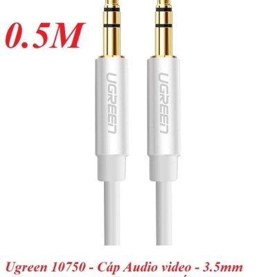 Ugreen UG10750AV119TK 0.5M màu Trắng Cáp âm thanh 2 đầu 3.5mm dương dây tròn TPE cao cấp - HÀNG CHÍNH HÃNG