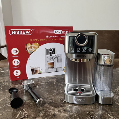 Máy pha cà phê Espresso bán tự động 3 trong 1 Thương hiệu HiBREW H13A Mỹ Với Công suất 1350W, Áp suất 20 bar - Bảo hành 12 tháng, Hàng Nhập Khẩu