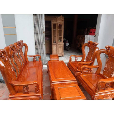 Bộ bàn ghế trạm đào gỗ lim