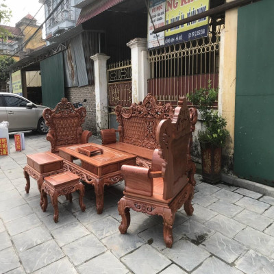 Bộ Bàn Ghế Hoàng Gia Gỗ Hương Đá