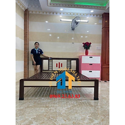 Giường sắt kiểu gỗ 1m4x2m