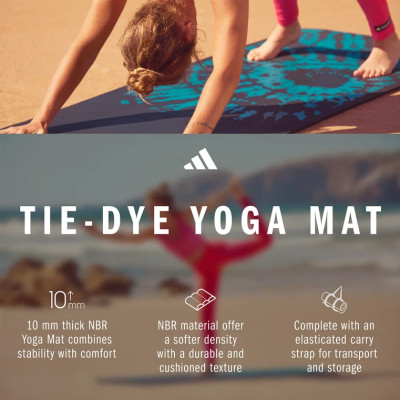 Thảm Tập Fitness, Yoga ADIDAS ADYG-10200BL Tie-Dye Cao su NBR Độ dày 10mm - Hàng Chính Hãng