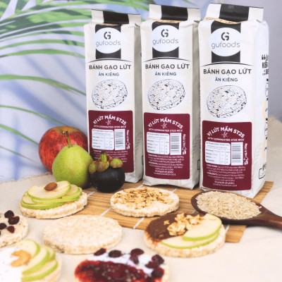 Combo 3 Gói Bánh Gạo Lứt Vị Lứt Mầm ST25 (Mỗi Gói 170g) - Thực Phẩm Bổ Sung Dinh Dưỡng Cho Người Tiểu Đường, Người Ăn Chay, Ăn Kiêng, Giảm Cân, Tập Gym, Eat Clean, Hàm Lượng Chất Xơ Cao