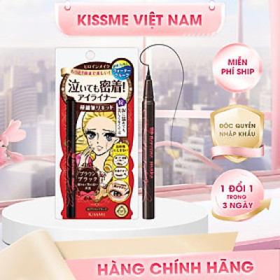 Bút Kẻ Mắt Nước Siêu Chống Trôi Màu Nâu Đen Kissme Heroine Make Smooth Liquid Eyeliner Super Keep