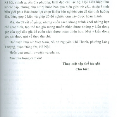 Sách - Khó khăn tâm lý và kết quả tái hòa nhập cộng đồng của phụ nữ bị buôn bán qua biên giới trở về (Sách chuyên khảo)