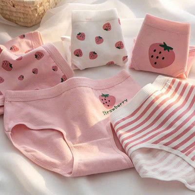 SET 5 QUẦN LÓT DÂU HỒNG SIÊU DỄ THƯƠNG TỪ 40-60KG DÀNH CHO NỮ