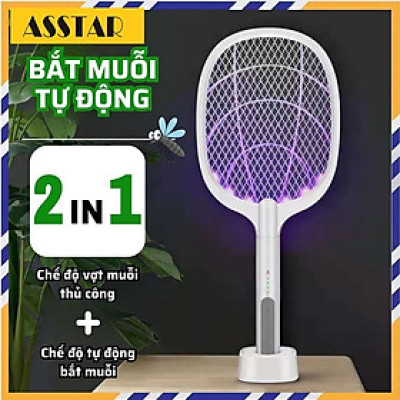 Vợt Muỗi Thông Minh Kiêm Đèn Bắt Muỗi Tự Động 3in1, Vợt Bắt Muỗi Đa Năng Sạc USB - Hàng Nhập Khẩu
