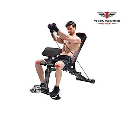 Ghế tập gym đa năng kèm dây kéo đàn hồi KK022D, tải trọng tối đa 120kg, có thể gập gọn dễ dàng
