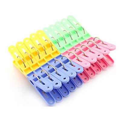 Combo 2 vỉ kẹp nhựa (40 cái) quần áo loại đại