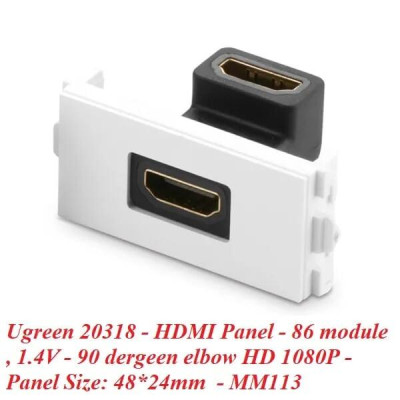 Ugreen UG20318MM113TK Màu Đen Mặt nạ HDMI âm tường gập 90 độ cao cấp - HÀNG CHÍNH HÃNG