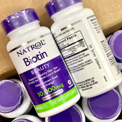Hỗ trợ mọc tóc Natrol Biotin Beauty giúp tóc mọc nhanh dài, dày hơn, làn da rạng rỡ và móng tay chắc khỏe - OZ Slim Store