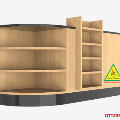 Quầy tính tiền, Bàn thu ngân cho cửa hàng tiện lợi, siêu thị mini QTT433 - NỘI THẤT LẮP RÁP VIENDONGADV