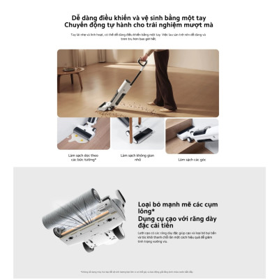 Máy Hút Bụi Lau Nhà Xiaomi Truclean W20 Wet Dry Vacuum | Lực hút mạnh 15.000Pa | Loại Bỏ Bụi Khô & Vết Bẩn Ướt - Hàng Chính Hãng