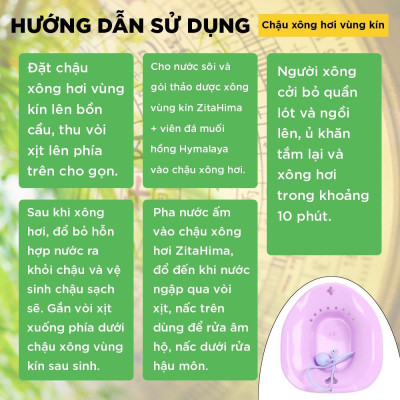 Chậu Xông Hơi Sau sinh Nhựa Cao Cấp ZitaHima Có Vòi Xịt