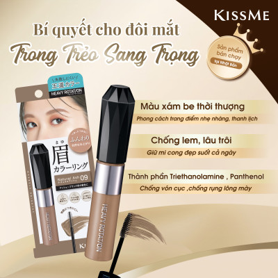 Mascara Chải Đổi Màu Lông Mày Chống Trôi Siêu Bền Màu Tro Tự Nhiên EX Kissme Heavy Rotation 8 G