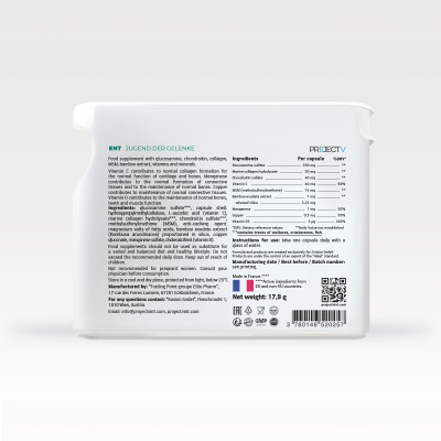 Thực Phẩm Sức Khỏe ENT Direct Hit - Bảo Vệ Xương Khớp - PROJECT V - Hộp 30 Viên - Xuất xứ Pháp, Hàng Chính Hãng