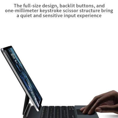 Bao bàn phím Wiwu Magic Keyboard MK109 cho Ipad  10.9", 11", 12.9" có cảm ứng nguồn hiển thị pin thời gian thực, tích hợp nam châm - Hàng chính hãng