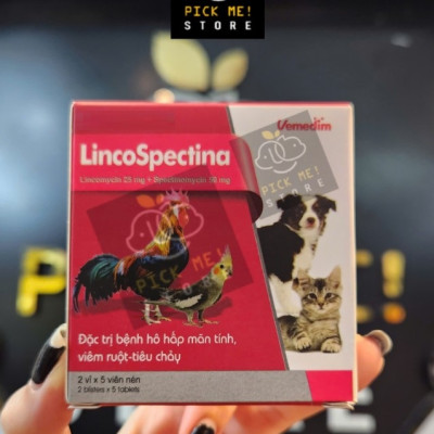 Vemedim Lincospectina Hỗ Trợ Hô Hấp Mãn Tính, Viêm Ruột Tiêu Chảy cho Chó Mèo, Gà Đá, Chim