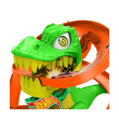 Đồ Chơi Trạm Cứu Hỏa Khủng Long T-rex Hủy Diệt HOT WHEELS JBM73