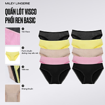 Combo 10 Quần Lót Visco Mềm Mại Phối Ren - Miley Lingerie